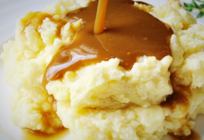 Vegan Mashed Potatoes with Mushroom Gravy