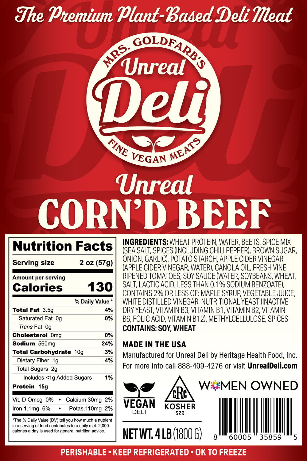 The Deli Maven Corn'd Beef - 32 lbs Unsliced