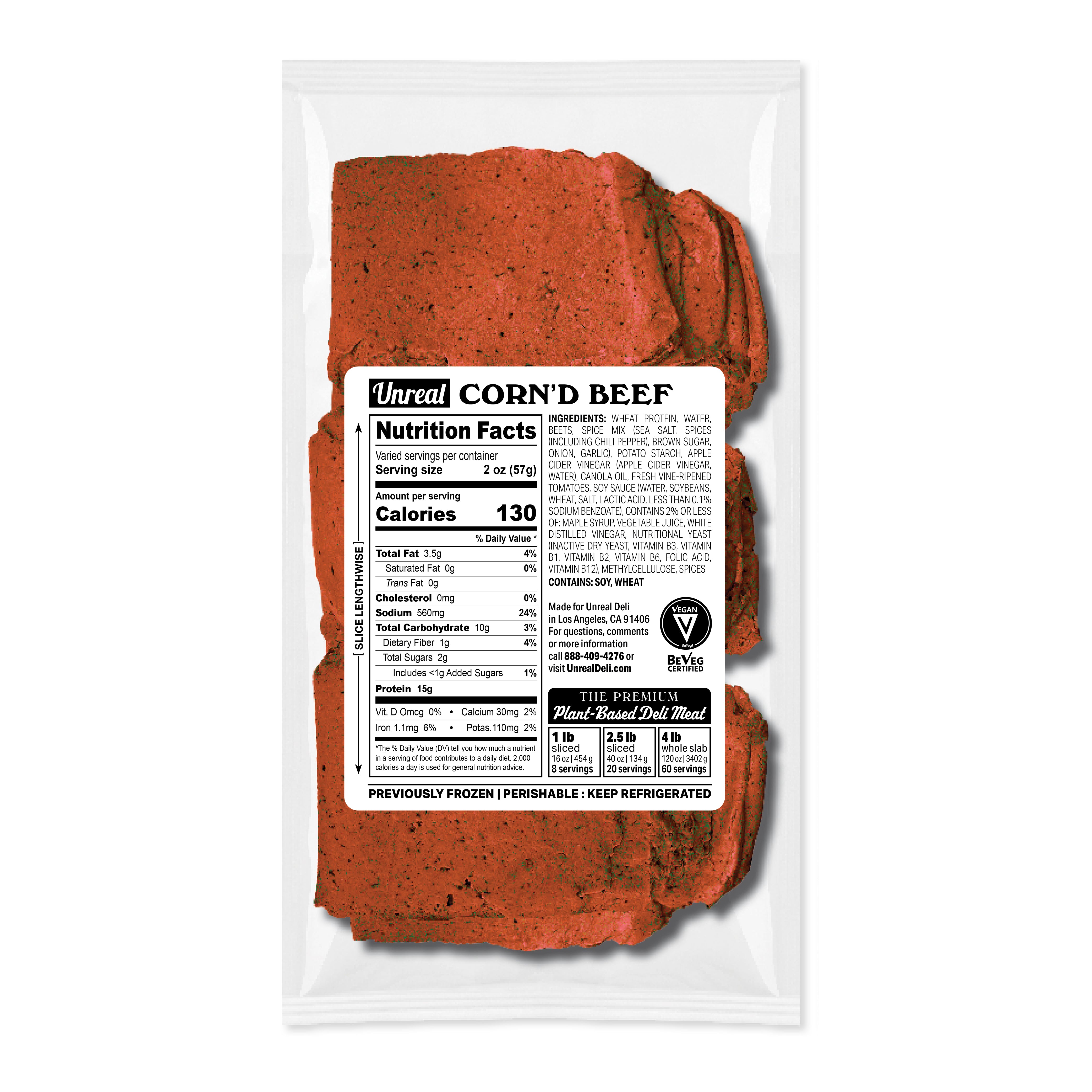 Vegan & Plant Based Corned Beef Slices Unreal Deli