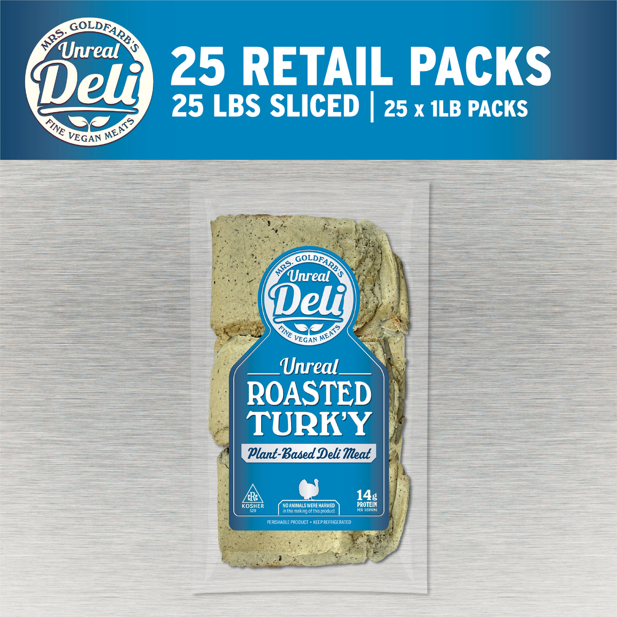 Plant Based Turkey Slices 25 Retail Packs Wholesale Unreal Deli